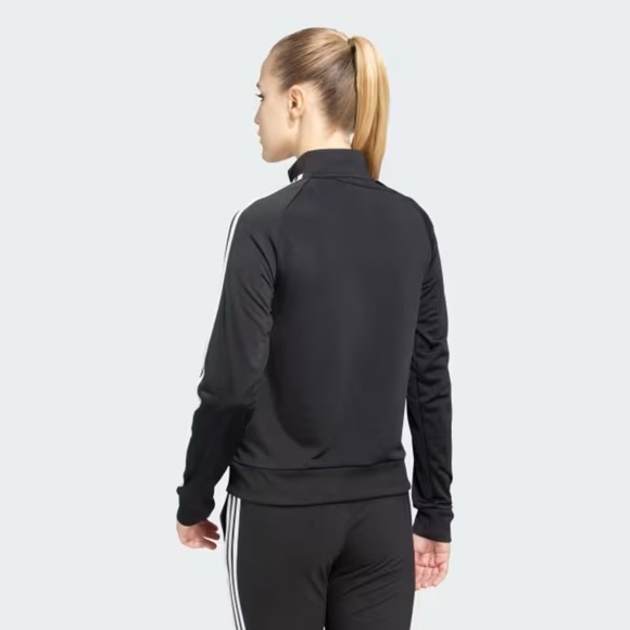 NEW Adidas Women's Black Bomber Jacket with White Stripes NEW - Picture 4 of 7